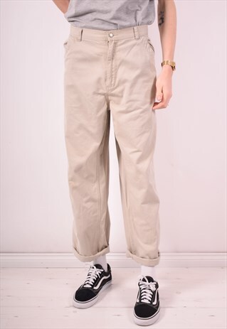 POLO RALPH LAUREN MENS VINTAGE TROUSERS W38 L32 BEIGE 90S