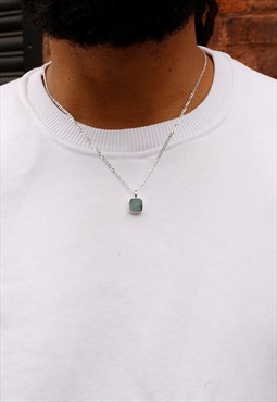 Ray Emerald & Sterling Silver Pendant