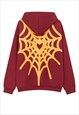 Spider web hoodie Gothic pullover creepy punk top in red