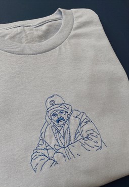 embroidered ron has a cold parks & recreation scene t-shirt