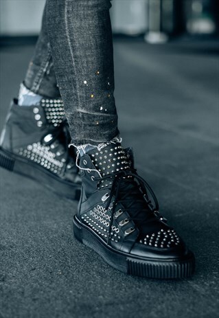 SPIKE LEE STUD BOOTS IN BLACK