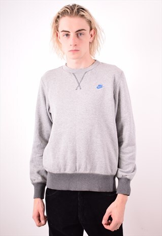 NIKE MENS VINTAGE SWEATSHIRT JUMPER MEDIUM GREY 90S