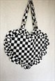 CHECKERBOARD HEART TOTE BAG