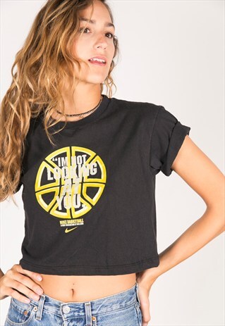 VINTAGE 90S USA CROP T-SHIRT / R840