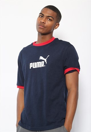 VINTAGE PUMA LOGO T-SHIRT BLUE