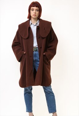 80s fall coat long wool coat outerwear 5292
