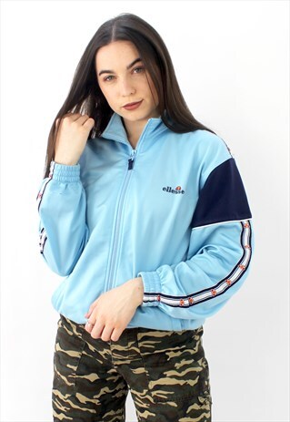 90'S RETRO BLUE SIDE-TAPE TRACK JACKET