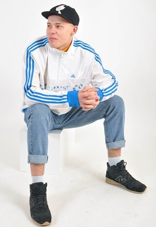 VINTAGE ADIDAS TRACK JACKET IN WHITE