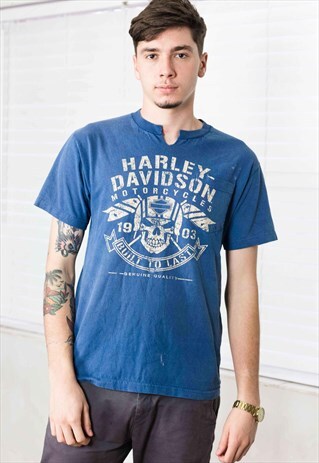 VINTAGE HARLEY-DAVIDSON NATCHEZ TRACE T-SHIRT LOGO 90S X 8.1