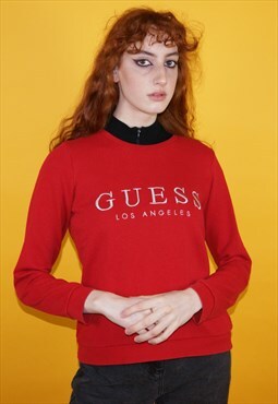 Vintage Guess Centre Logo Jumper / Sweatshirt