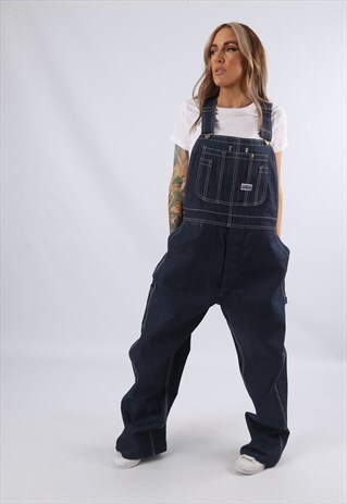 VINTAGE BIG SMITH DENIM DUNGAREES UK 16 XL (9AE)