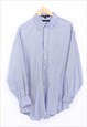 Vintage Tommy Hilfiger Shirt Blue White Striped Long Sleeve 