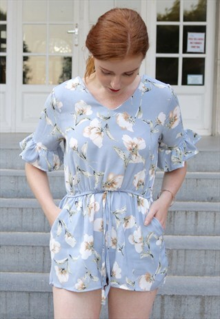 RUFFLED FLORAL ROMPER