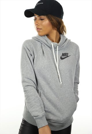 VINTAGE NIKE SNOOD NECK HOODIE GREY