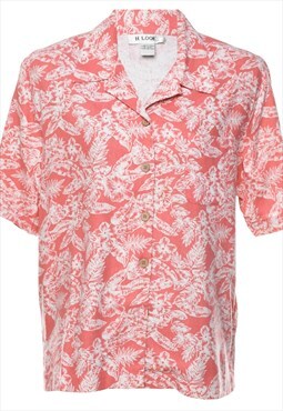 Vintage Floral Silk Hawaiian Shirt - L