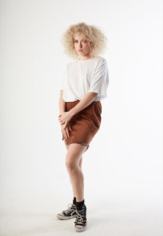 VINTAGE INDIAN BROWN LEATHER SKIRT