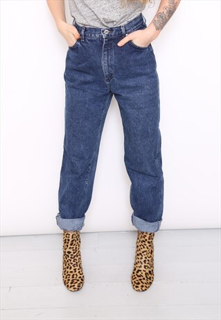 VINTAGE LEE BLUE DENIM HIGH WAISTED MOM JEANS