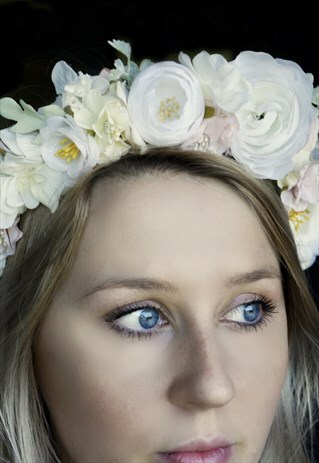 THE LILY WHITE HANDMADE BRIDAL FLOWER CROWN