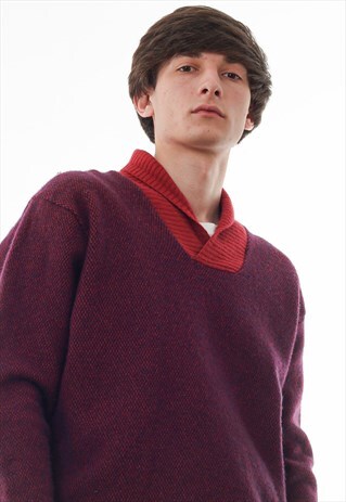 VINTAGE LACOSTE SWEATER WOOL 90S RED