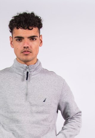 NAUTICA GREY 1/4 ZIP SWEATSHIRT