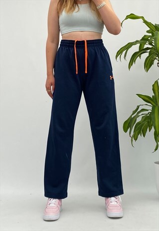 UNDER ARMOUR JOGGERS, NAVY W NEON ORANGE DETAILS & SPELL OUT