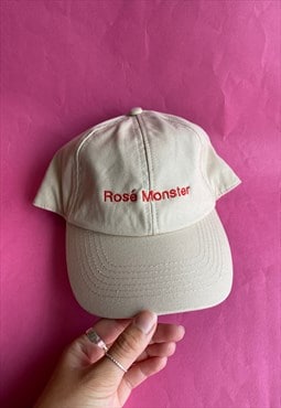Rose Monster slogan cap - cream