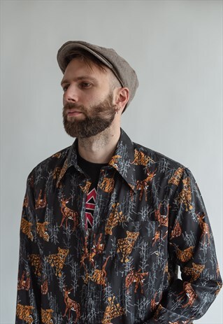 VINTAGE 80S PATTERNED FOREST SHIRT