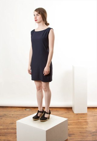 ON SALE NAVY STRAIGHT DRESS / VINTAGE SHIRT DRESS