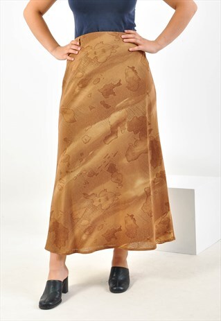 VINTAGE 90'S MAXI BROWN SKIRT