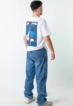 Blue Denim 90s Carhartt  Cargo Skater Trousers Pants Jeans 