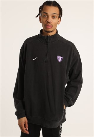 VINTAGE NIKE EMBROIDERED LOGO COLLEGE 1/4 ZIP SWEATSHIRT