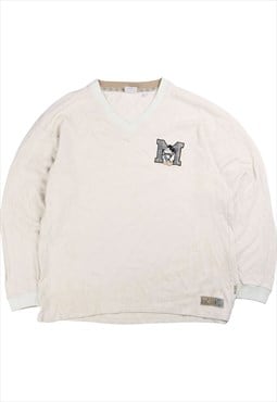 Disney Mickey Mouse V Neck Sweatshirt Large Beige Cream