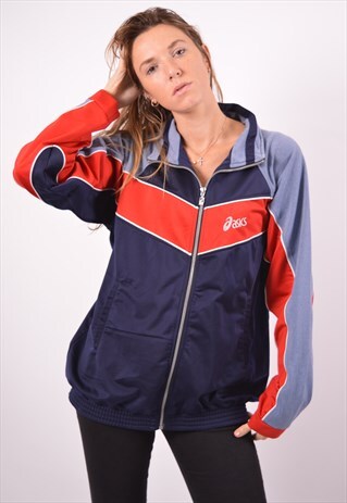 VINTAGE ASICS TRACKSUIT TOP JACKET MULTI