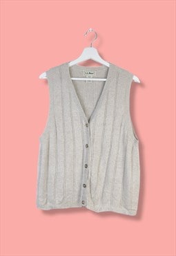 Vintage  Cardigan LL Bean Vest in Beige L