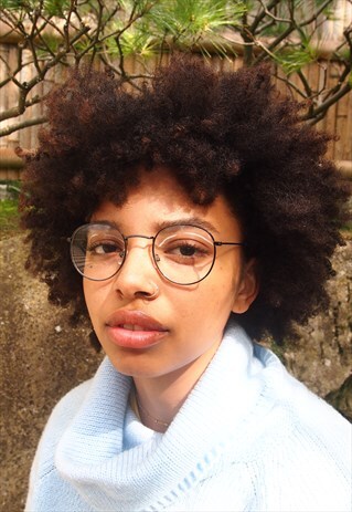 GREY SLIVER VINTAGE STYLE CLEAR LENS GLASSES