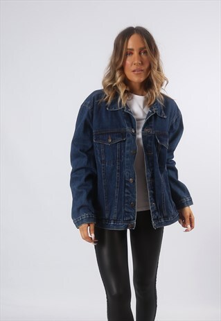 DENIM JACKET OVERSIZED FITTED VINTAGE UK 18 (GF4B)
