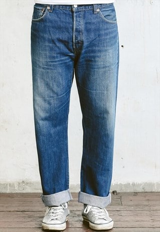 VINTAGE 90S DARK BLUE LEVIS 501 JEANS