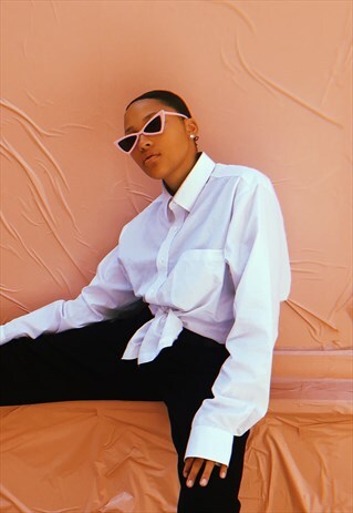 BABY PINK CAT EYE TRIANGLE SUNGLASSES