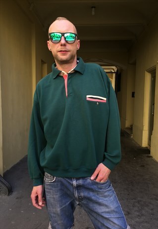VINTAGE 90' OLDSCHOOL COOL UNISEX GREEN SWEATSHIRT
