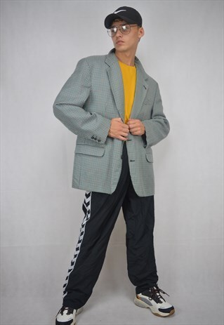 VINTAGE GREY CHECKERED BLAZER