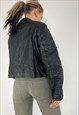 VINTAGE 90S LEATHER JACKET ZIP UP BIKER FITTED Y2K