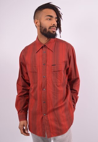CALVIN KLEIN MENS VINTAGE SHIRT XXL RED CHECK 90S