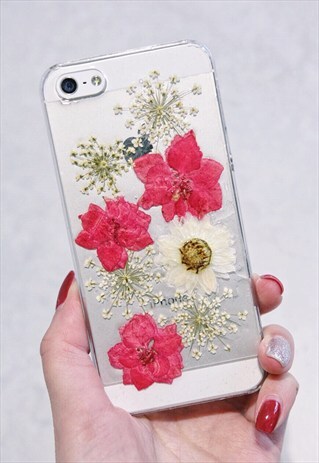 HANDMADE REAL PRESSED FLOWERS PHONE CASE