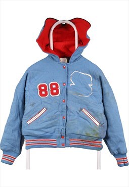 Vintage 90's School Jackets Varsity Jacket Hooded Button Up