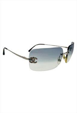 Chanel Sunglasses Rimless Rectangle Crystal Diamante 4017