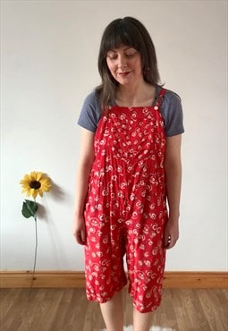 Vintage 90s Red Dungarees Short