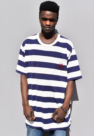 VINTAGE 90S RALPH LAUREN STRIPED POLO T-SHIRT