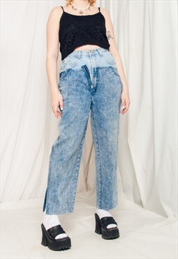 Reworked Jeans 80s Vintage Reconstructed Denim Pants