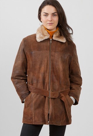 VINTAGE BROWN LEATHER AVIATOR JACKET