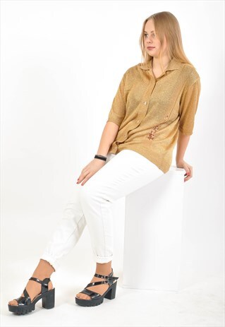 VINTAGE 80'S GOLD BLOUSE